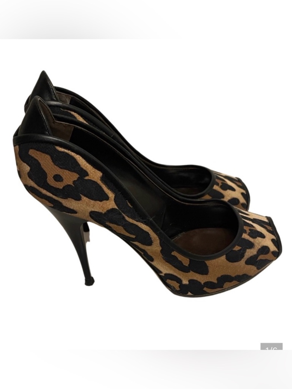 Giuseppe Zanotti Animal Print Peep Toe Shoes Size 40